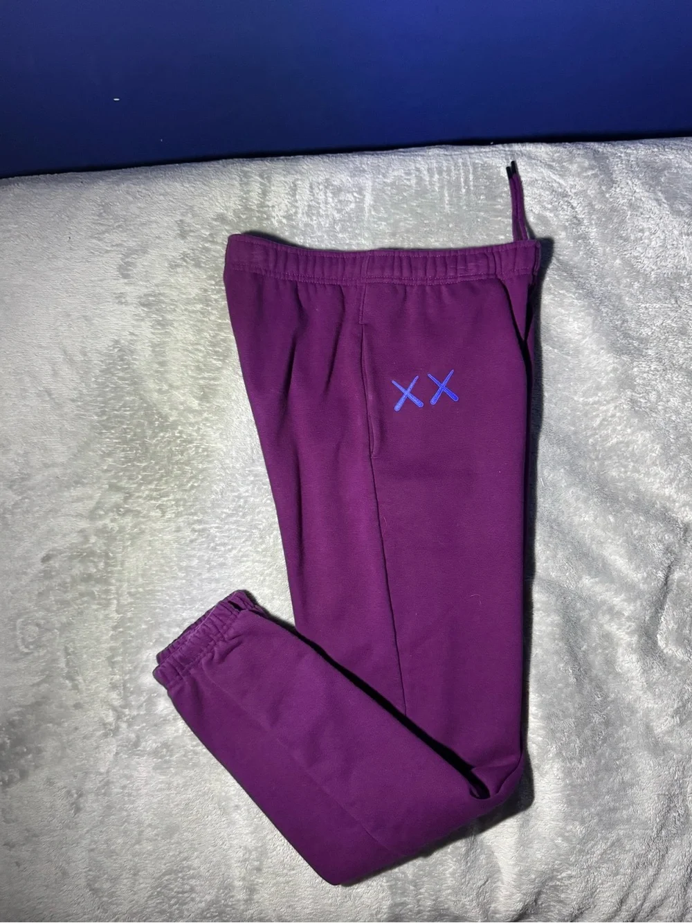 Mens The North Face x KAWS Purple Fleece Jogger Sweatpants